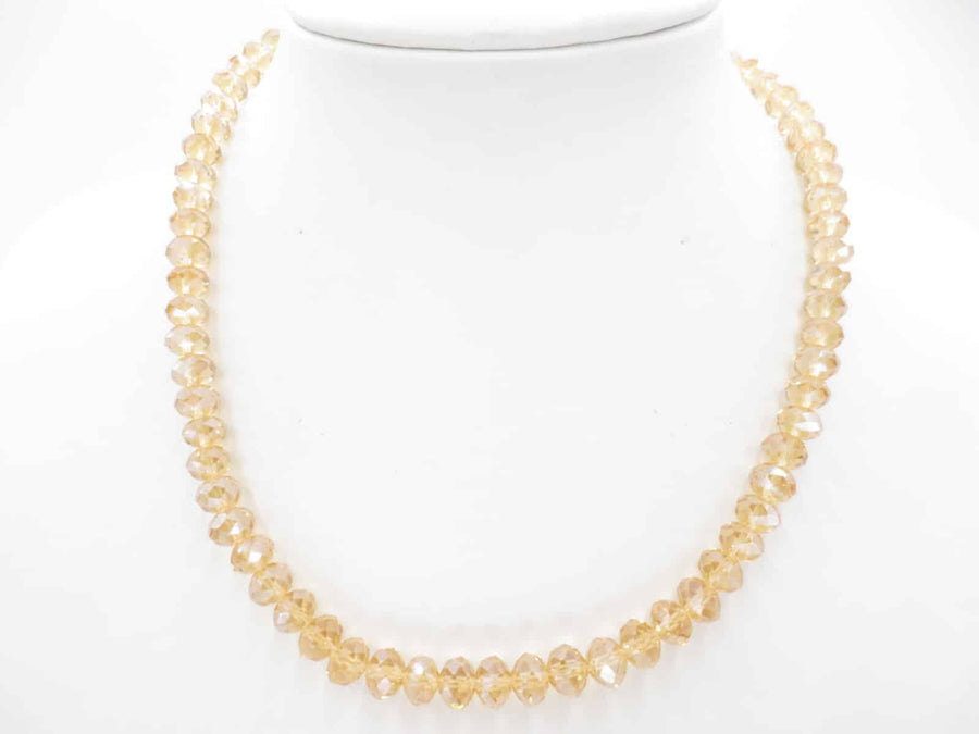 Dunne kristal ketting geel