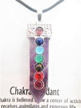 7 Chakra Gemstone Pendant Necklace (I) - Amethyst