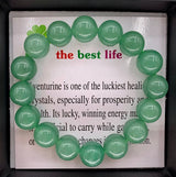12mm Gemstone Bracelet with Gift Box - Aventurine