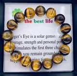 12mm Gemstone Bracelet with Gift Box - Tiger's Eye
