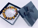 12mm Gemstone Bracelet with Gift Box - Tiger's Eye