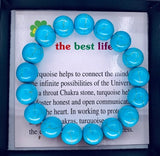 12mm Gemstone Bracelet with Gift Box - Turquoise