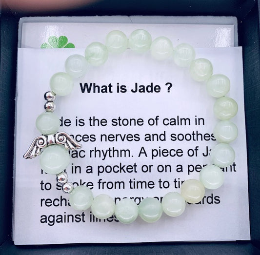 8mm Angel Bracelet with Box - Jade