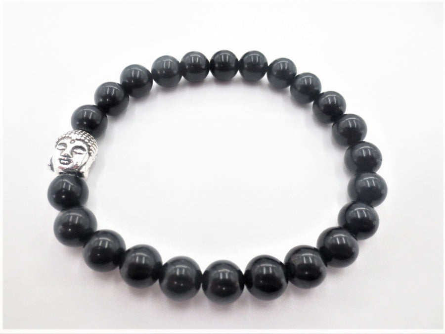 8mm Buddha Black Tourmaline Gemstone Bracelet – Gift Box Included