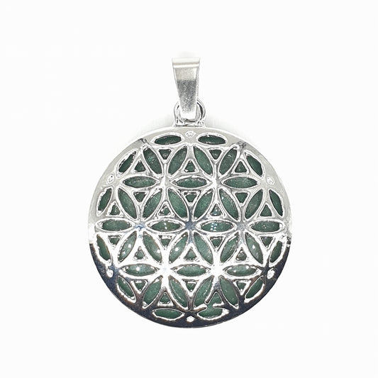 Aventurine Gemstone Flower of Life Pendant