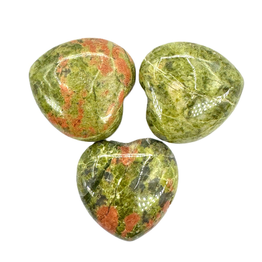 Gemstone Heart with Gift Bag - Unakite (3pcs)