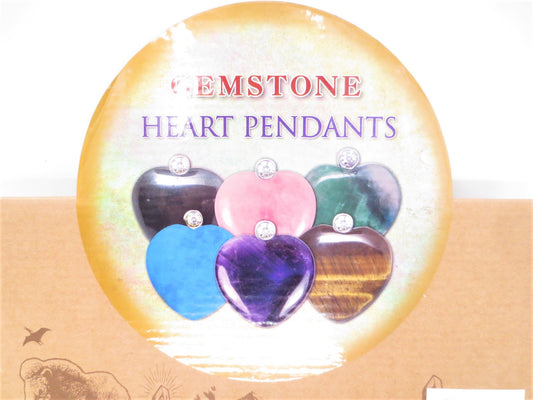 Gemstone Heart Pendants Necklace With Diamond Set of 12 pieces