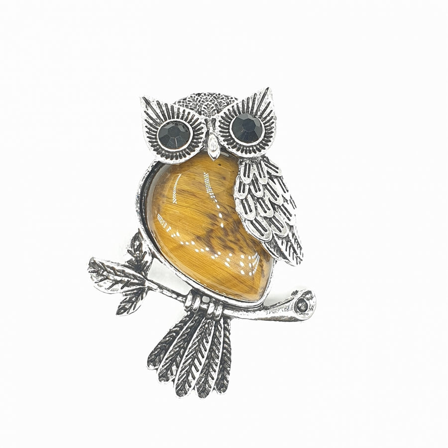 Tiger's Eye Pendant with Gemstone Eyes