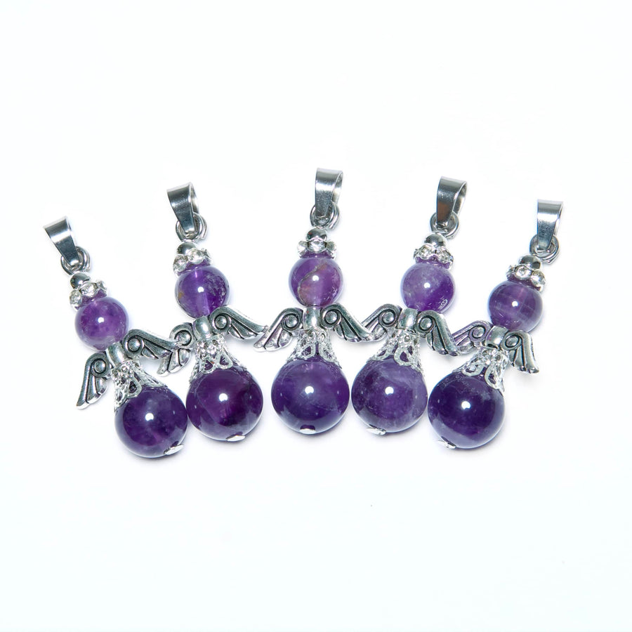 Angel Gemstone Pendant Set (5pc) - Amethyst