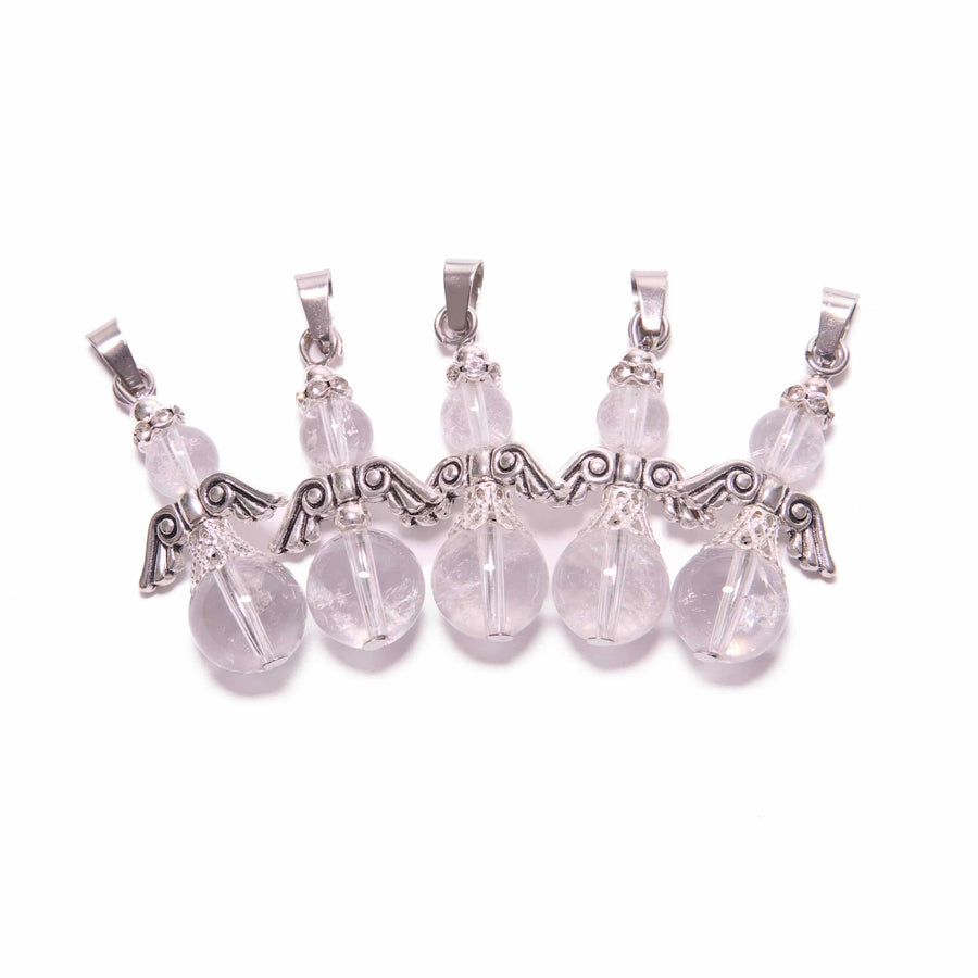 Angel Gemstone Pendant Set (5pc) - Rock Crystal
