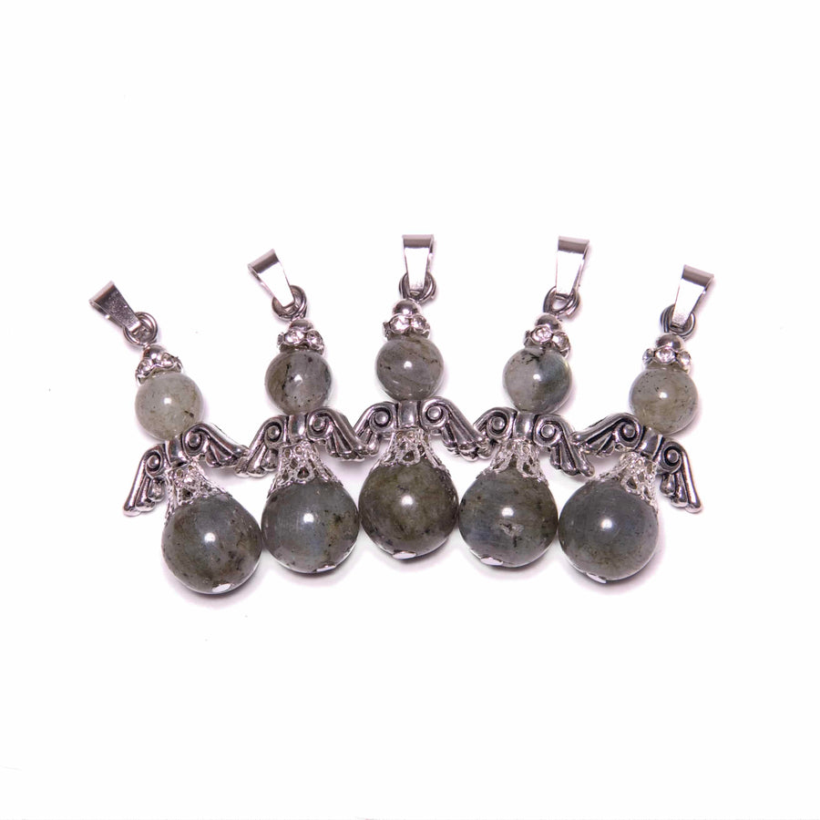 Angel Gemstone Pendant Set (5pc) - Labradorite