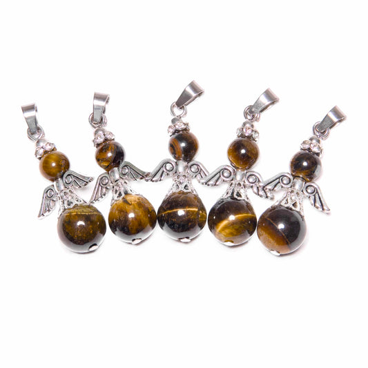 Angel Gemstone Pendant Set (5pc) - Tiger Eye