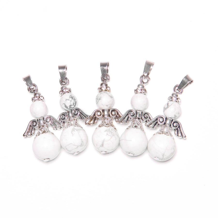Angel Gemstone Pendant Set (5pc) - White Howlite