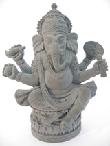 Brown Ganesha with rat small hematite