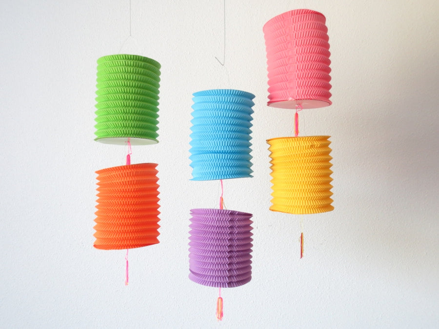 Accordion Style Mixed Colors Lantern set12 pieces