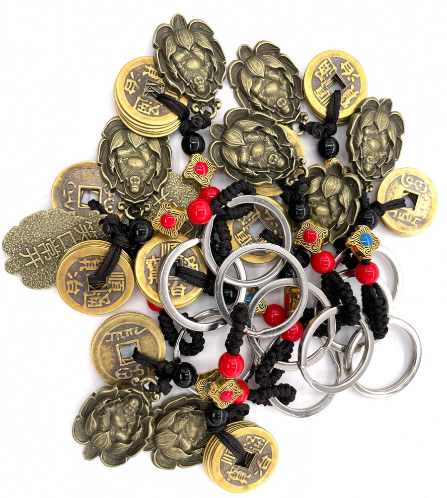Lucky Coins Buddha on Lotus Keychain (Luxury)