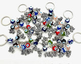 Mixed Blue Evil Eye Key Hanger with Angel Set of 6