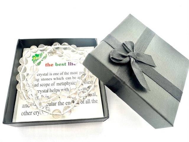 Wholesale 8 mm Rock Crystal Beaded Necklace (with Box)