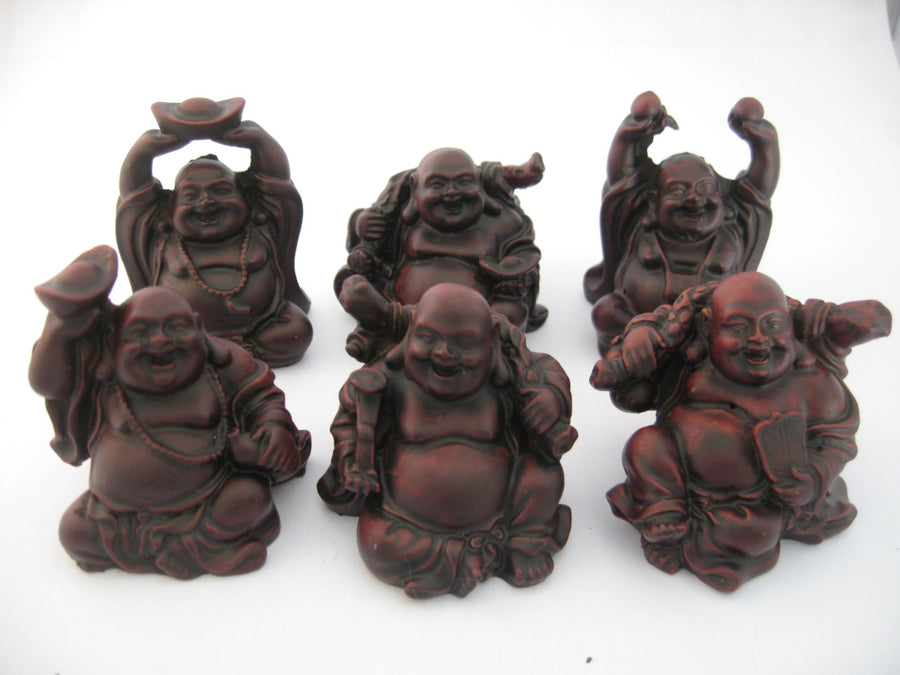 8cm Buddha Set Sitting - Red (6pcs)