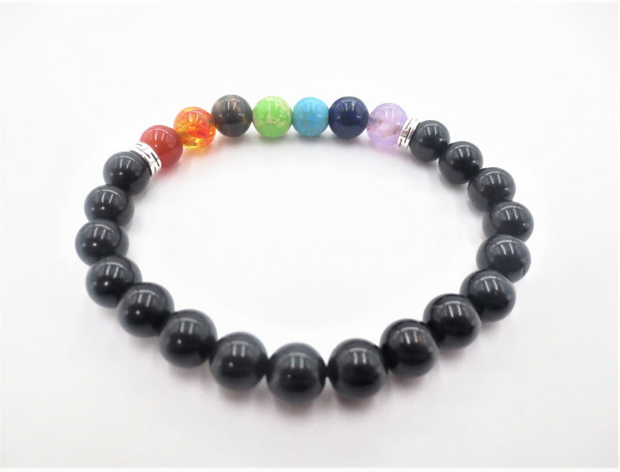 8mm 7 Chakra Bracelet without Box - Black Tourmaline