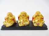 Wholesale - Happy Life Golden Buddha Set 3 - No Listen No Talk and Silence