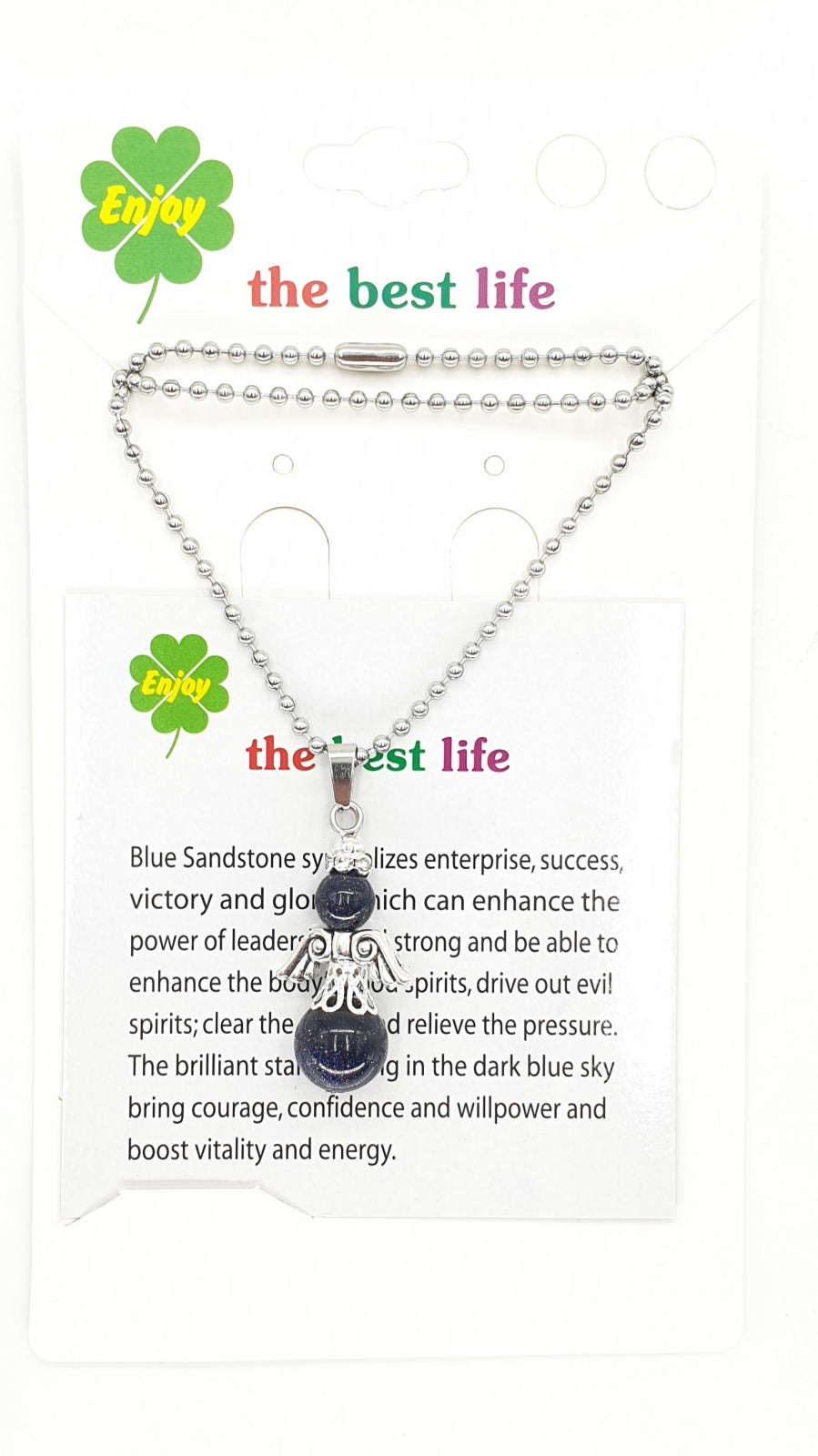 Wholesale - Angel necklace  Blue Goldstone