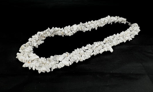 Groothandel Geclusterde Howliet Chipsteen Ketting met Parels