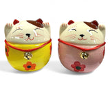 Wholesale Lucky Cat Piggy Bank - Set of 2 (Pink &amp; Yellow)