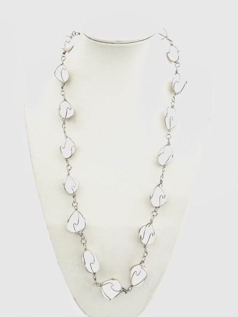 Gepolijste Edelsteen Ketting Draadgewikkeld - Milky Quartz