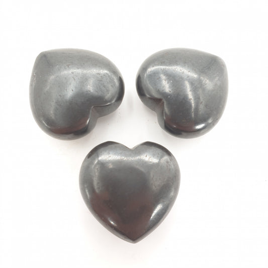 Gemstone Heart with Gift Bag - Hematite (3pcs)