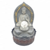 Meditation LED Lighting Buddha with Gold Fountain Small (16052)