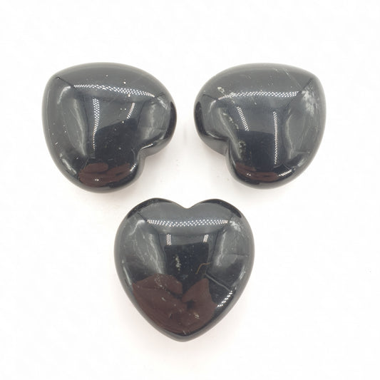 Gemstone Heart with Gift Bag - Obsidian (3pcs)