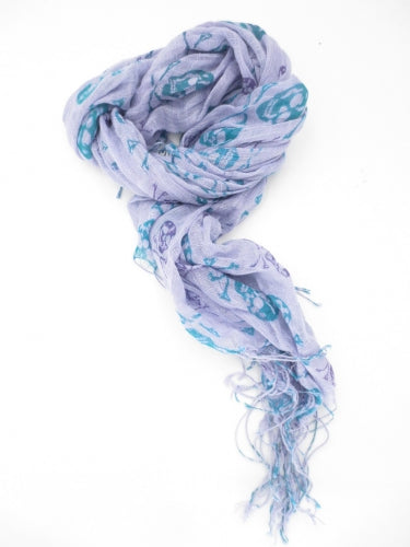 Wholesale - Viscose Scarves with Skulls Set (12pcs)