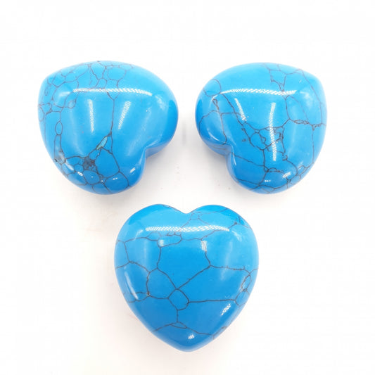 Gemstone Heart with Gift Bag - Turquoise (3pcs)