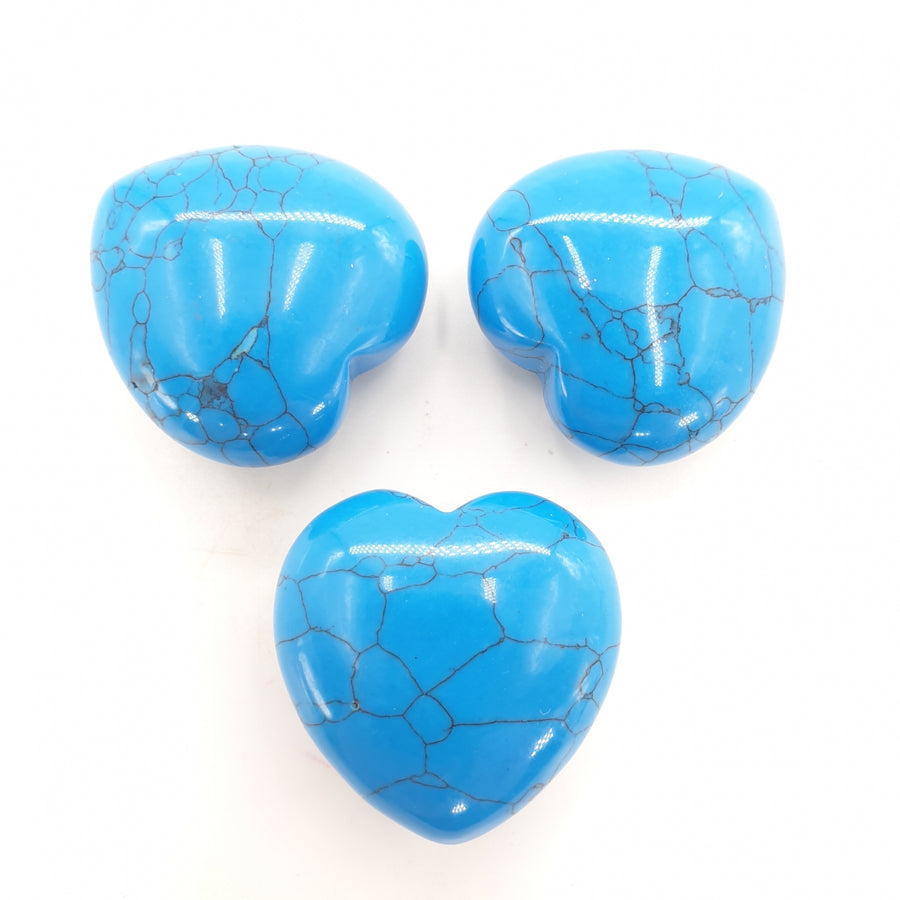 Gemstone Heart with Gift Bag - Turquoise (3pcs)