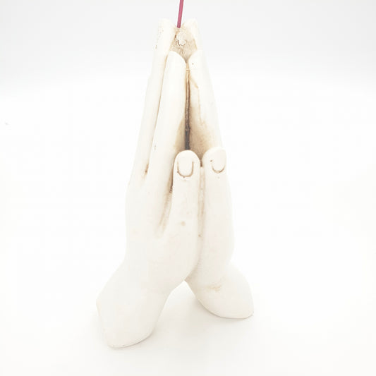 Hand wit mediterend - wierookhouder