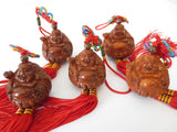 Buddha Lucky hanger Sitting brown  set of 6