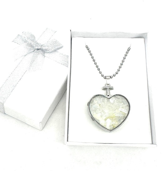 Heart-Shaped Opal Pendant Necklace with Gift Box