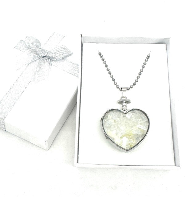 Heart-Shaped Opal Pendant Necklace with Gift Box