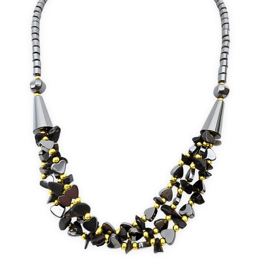 Hematiet hart ketting tijgeroog