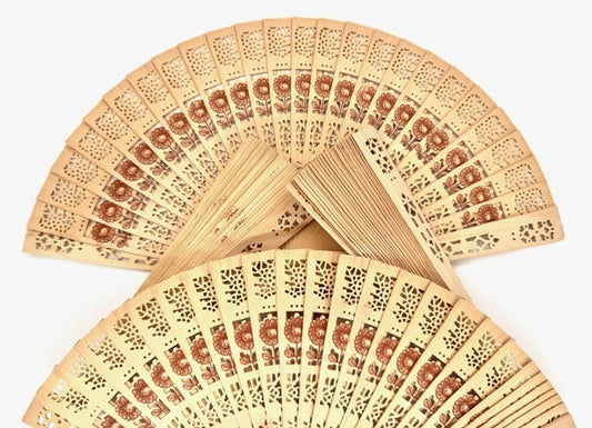 Houten Bloemen Hand  Waaier (10 stuks)