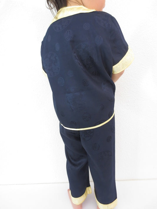 Kid suit with dragon d.blue