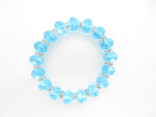 Elegante Armband met Blauwe Kristallen Kralen en Diamanten