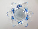 Crystal Lotus Flower Ornament Blue 10 cm (small)