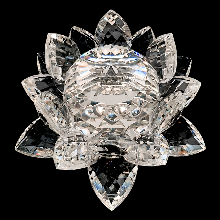 Crystal Lotus White 13 cm (Large)