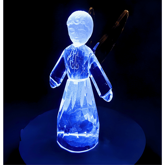 Crystal Glass Standing Angel Statue – Yellow (12 cm)