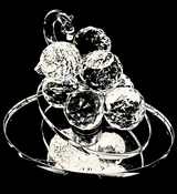 Crystal Glass Grapes on Turning Scale – Medium