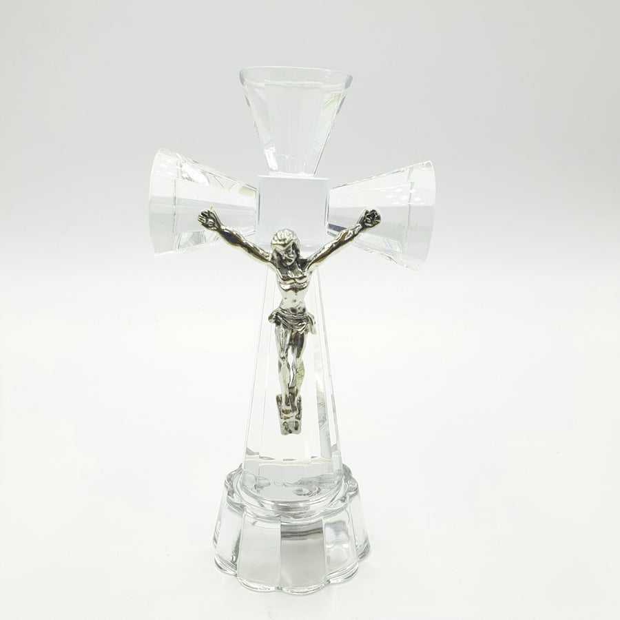 Crystal Glass Crucifix with Jesus – 13.5 cm