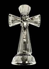 Crystal Glass Crucifix with Jesus – 13.5 cm