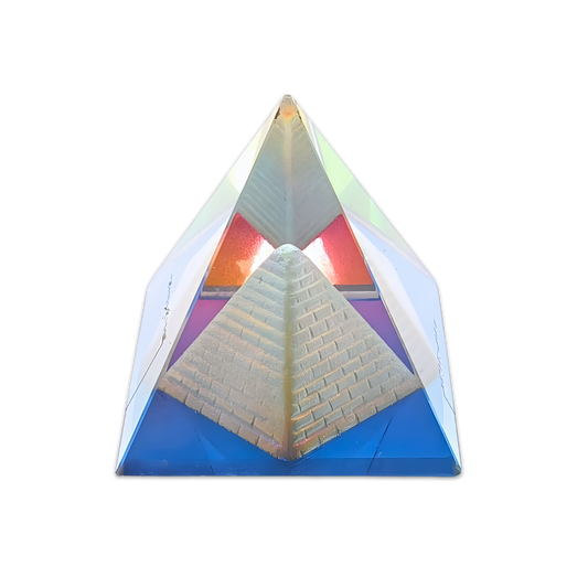 Crystal Pyramid in Pyramid Color 4 × 4 cm